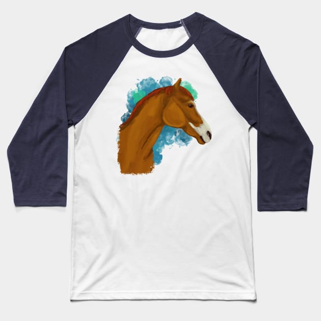 Colorful horse Baseball T-Shirt by Antiope